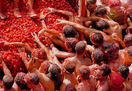 la tomatina bunol - feesten in valencia