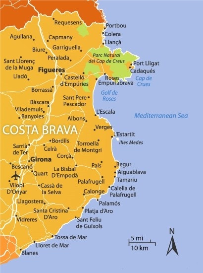 Costa Brava Map - Property for sale in Costa Brava