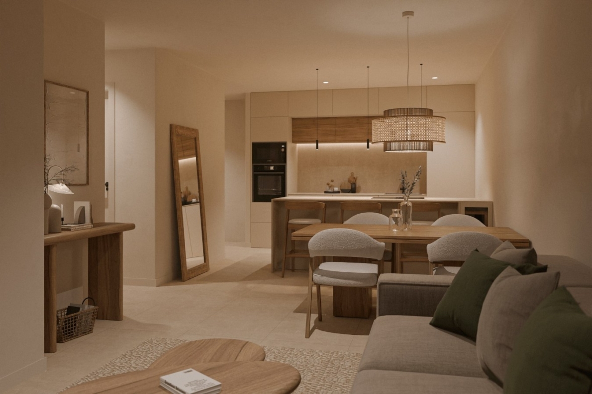 New build 2 bedroom apartment Cullera living 2 New build apartment with sea view in Cullera