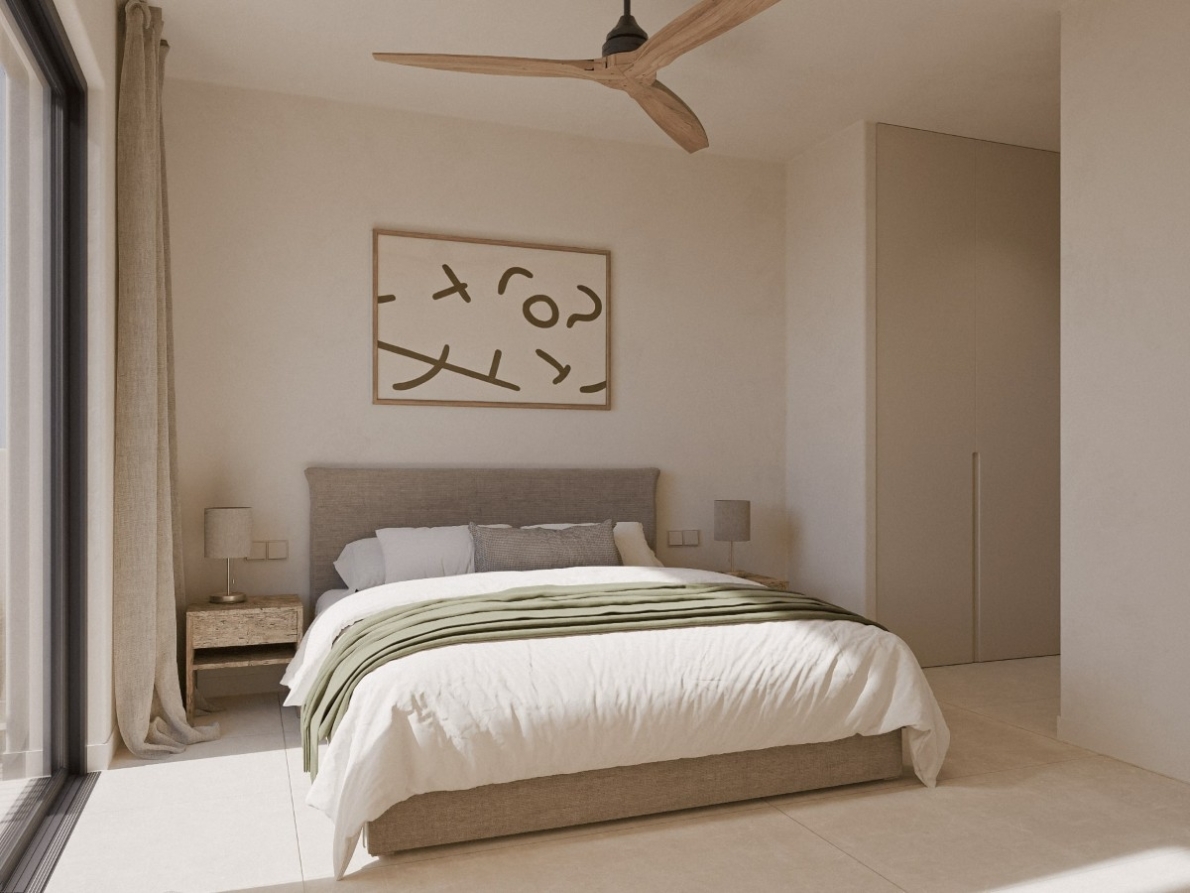 New build 2 bedroom apartment Cullera master bedroom New build apartment with sea view in Cullera