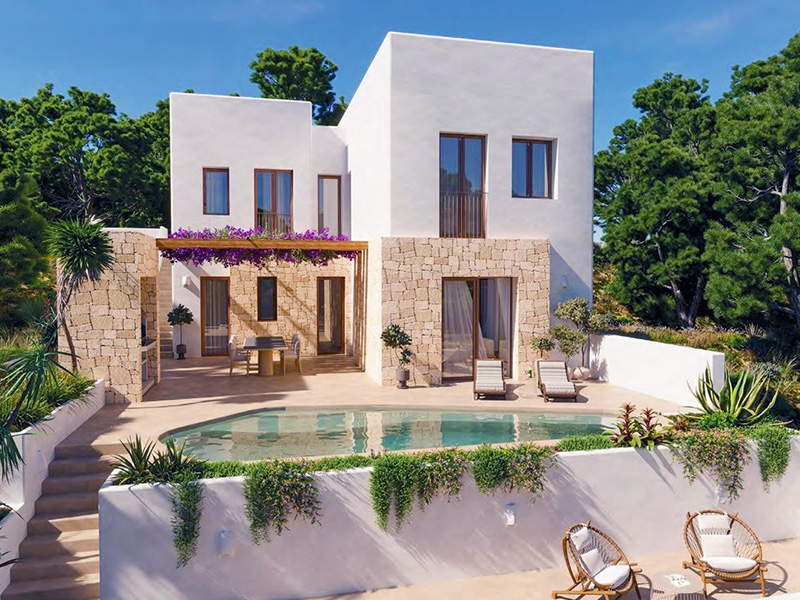 Ibiza-style villa for saleon the Costa Blanca